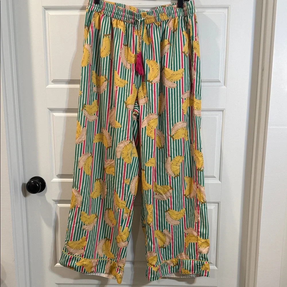 Multicolor Satin Banana Stripe pants L/XL